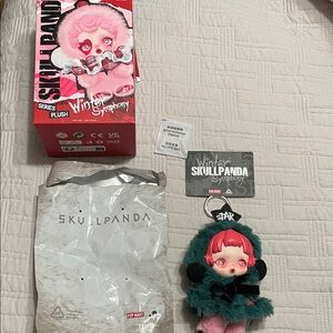 Skullpanda Winter Symphony Plush Doll - Green and Pink